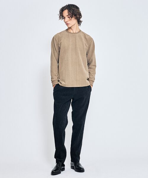 ABAHOUSE / アバハウス Tシャツ | アイレットベロア クルーネック長袖Tシャツ | 詳細6