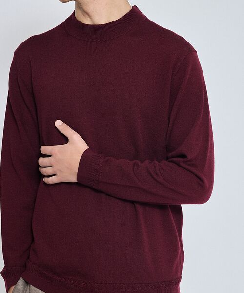 ABAHOUSE / アバハウス ニット・セーター | Pure Merino ハイゲージモックネック ニット プルオーバー | 詳細8