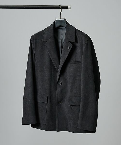 ABAHOUSE / アバハウス テーラードジャケット | 綾スウェード ストレッチ ジャケット(ブラック)