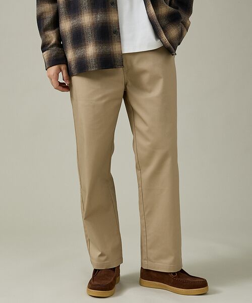 ABAHOUSE/アバハウス 【DICKIES / ディッキーズ】TCツイル/デニム ワイドストレートパンツ（ ベージュ L