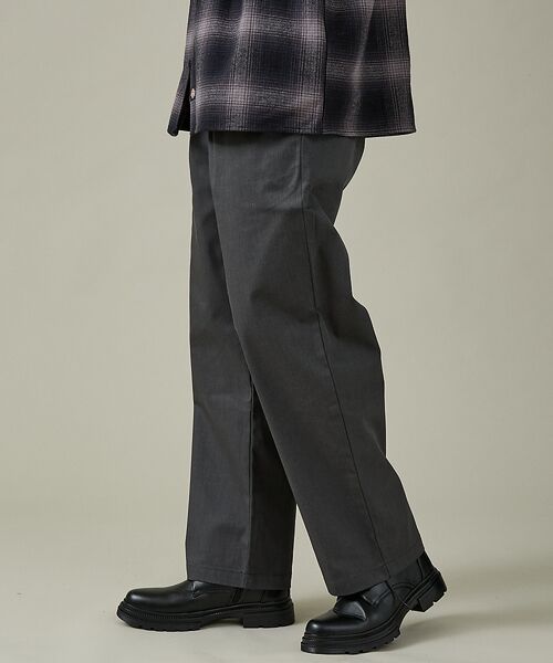 ABAHOUSE/アバハウス 【DICKIES / ディッキーズ】TCツイル/デニム ワイドストレートパンツ（ チャコールグレー M