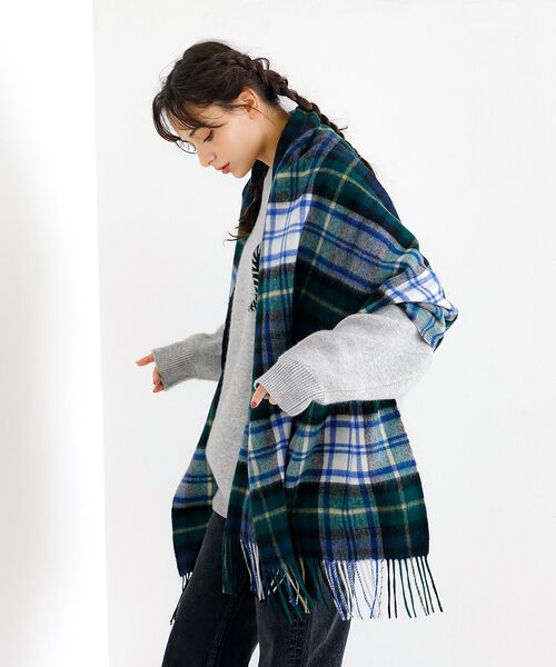 ABAHOUSE / アバハウス マフラー・ショール・スヌード・ストール | 【TWEEDMILL/ツイードミル】大判チェック柄ストール/ユニセックス | 詳細5