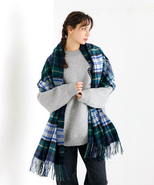 ABAHOUSE / アバハウス マフラー・ショール・スヌード・ストール | 【TWEEDMILL/ツイードミル】大判チェック柄ストール/ユニセックス | 詳細6