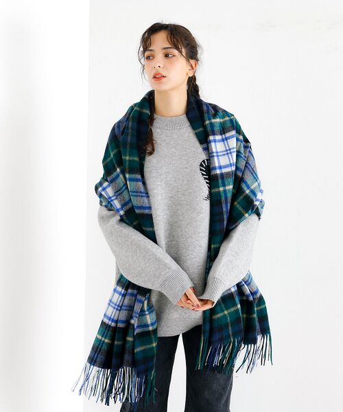 ABAHOUSE / アバハウス マフラー・ショール・スヌード・ストール | 【TWEEDMILL/ツイードミル】大判チェック柄ストール/ユニセックス | 詳細7