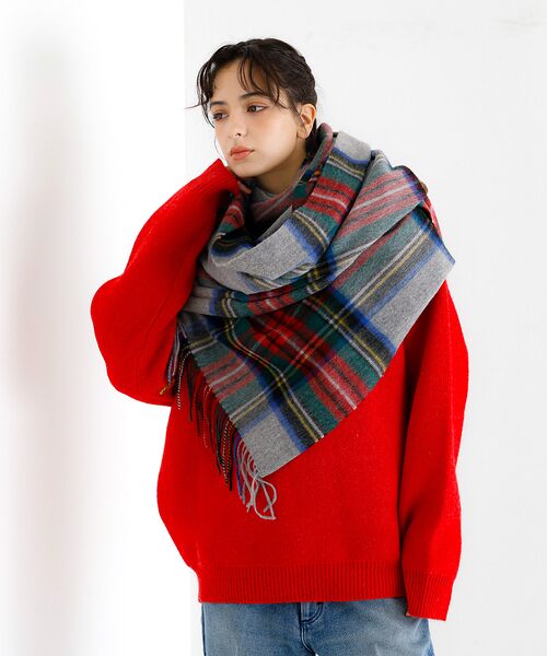 ABAHOUSE / アバハウス マフラー・ショール・スヌード・ストール | 【TWEEDMILL/ツイードミル】大判チェック柄ストール/ユニセックス | 詳細15