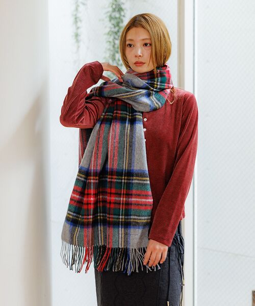 ABAHOUSE/アバハウス 【TWEEDMILL/ツイードミル】大判チェック柄ストール/ユニセックス【予約】 レッド系その他1 F ABAHOUSE/アバハウス 【TWEEDMILL/ツイードミル】大判チェック柄ストール/ユニセックス【予約】 レッド系その他1 F