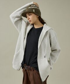 ABAHOUSE / アバハウス パーカー | 【JEMORGAN /ジェーイーモーガン】ビッグワッフルWジップパーカー/フーデ