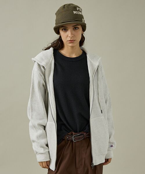 ABAHOUSE / アバハウス パーカー | 【JEMORGAN /ジェーイーモーガン】ビッグワッフルWジップパーカー/フーデ | 詳細5