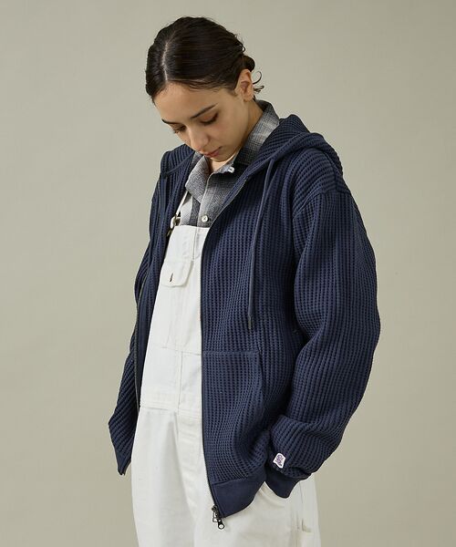 ABAHOUSE/アバハウス 【JEMORGAN /ジェーイーモーガン】ビッグワッフルWジップパーカー/フーデ ネイビー M ABAHOUSE/アバハウス 【JEMORGAN /ジェーイーモーガン】ビッグワッフルWジップパーカー/フーデ ネイビー M