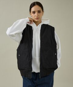 ABAHOUSE / アバハウス ベスト | 【MADE IN STANDARD】 BLACK MA-1 VEST REVER