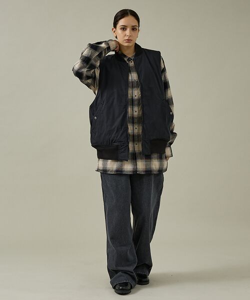 ABAHOUSE / アバハウス ベスト | 【MADE IN STANDARD】 BLACK MA-1 VEST REVER | 詳細11
