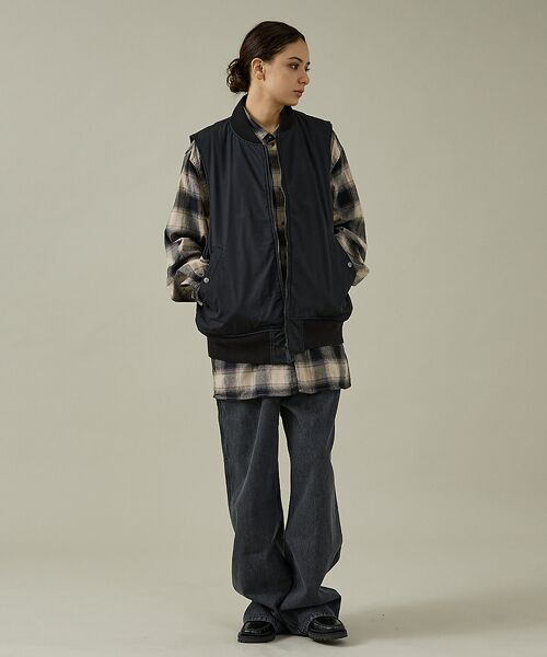 ABAHOUSE / アバハウス ベスト | 【MADE IN STANDARD】 BLACK MA-1 VEST REVER | 詳細12