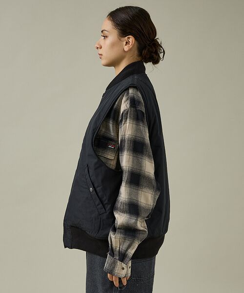 ABAHOUSE / アバハウス ベスト | 【MADE IN STANDARD】 BLACK MA-1 VEST REVER | 詳細6