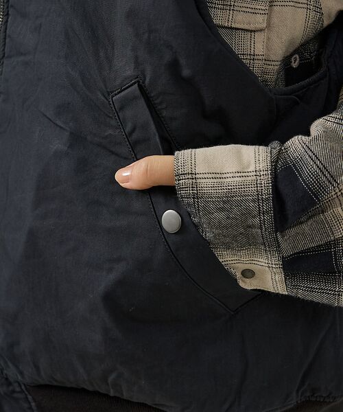 ABAHOUSE / アバハウス ベスト | 【MADE IN STANDARD】 BLACK MA-1 VEST REVER | 詳細9