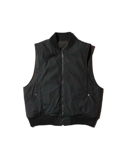 ABAHOUSE / アバハウス ベスト | 【MADE IN STANDARD】 BLACK MA-1 VEST REVER | 詳細16