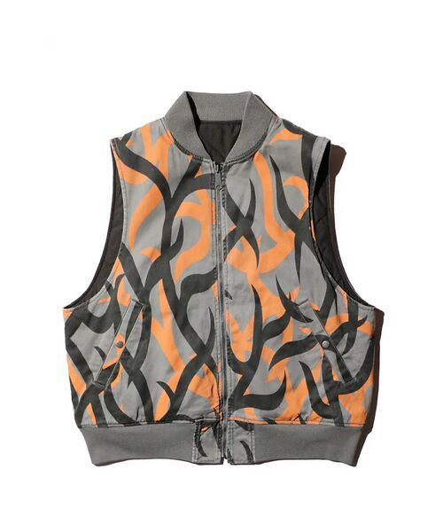 ABAHOUSE / アバハウス ベスト | 【MADE IN STANDARD】PRINTED MA-1 VEST REVE | 詳細1