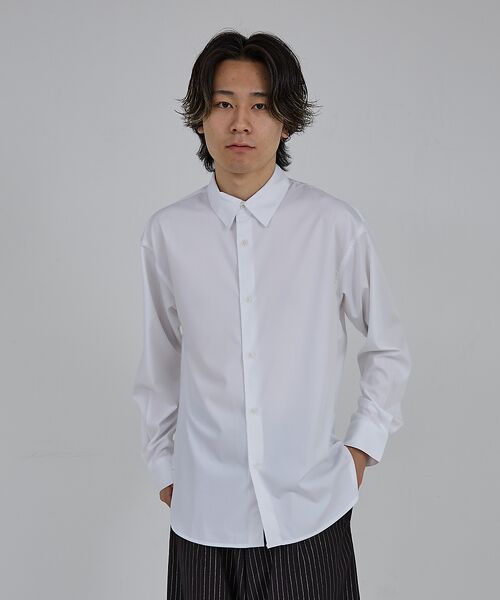ABAHOUSE/アバハウス 【AH ABAHOUSE】ルーズフィット ロングスリーブシャツ ホワイト 44 ABAHOUSE/アバハウス 【AH ABAHOUSE】ルーズフィット ロングスリーブシャツ ホワイト 44