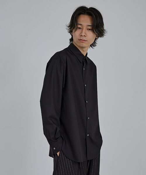 ABAHOUSE/アバハウス 【AH ABAHOUSE】ルーズフィット ロングスリーブシャツ ブラック 48 ABAHOUSE/アバハウス 【AH ABAHOUSE】ルーズフィット ロングスリーブシャツ ブラック 48