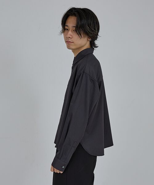 ABAHOUSE/アバハウス 【AH ABAHOUSE】 ロングスリーブ クロップドシャツ チャコールグレー 44 ABAHOUSE/アバハウス 【AH ABAHOUSE】 ロングスリーブ クロップドシャツ チャコールグレー 44