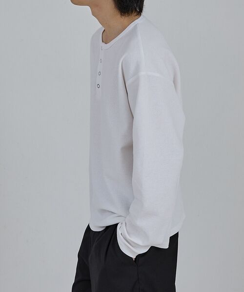 ABAHOUSE / アバハウス Tシャツ | 【AH ABAHOUSE】モダン カノコ スナップ ヘンリーネック ロングスリー | 詳細2