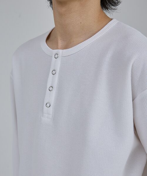 ABAHOUSE / アバハウス Tシャツ | 【AH ABAHOUSE】モダン カノコ スナップ ヘンリーネック ロングスリー | 詳細4