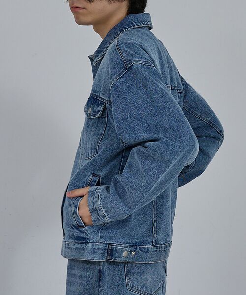 ABAHOUSE / アバハウス Gジャン・デニムジャケット | 【AH ABAHOUSE】ヴィンテージライク ブラスト デニムジャケット / セ | 詳細3