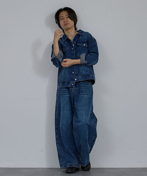 ABAHOUSE / アバハウス Gジャン・デニムジャケット | 【AH ABAHOUSE】ヴィンテージライク ブラスト デニムジャケット / セ | 詳細12