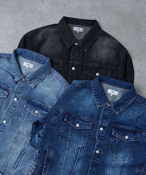ABAHOUSE / アバハウス Gジャン・デニムジャケット | 【AH ABAHOUSE】ヴィンテージライク ブラスト デニムジャケット / セ | 詳細16