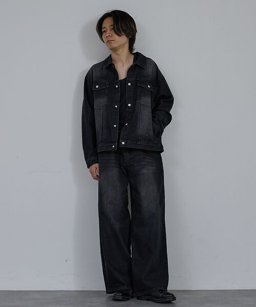 ABAHOUSE / アバハウス Gジャン・デニムジャケット | 【AH ABAHOUSE】ヴィンテージライク ブラスト デニムジャケット / セ | 詳細17