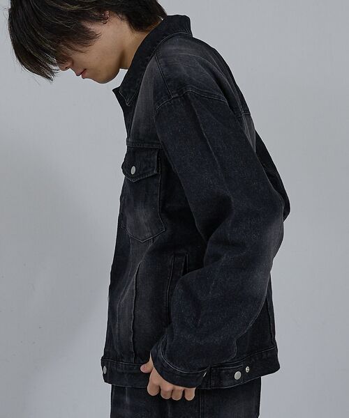 ABAHOUSE / アバハウス Gジャン・デニムジャケット | 【AH ABAHOUSE】ヴィンテージライク ブラスト デニムジャケット / セ | 詳細18