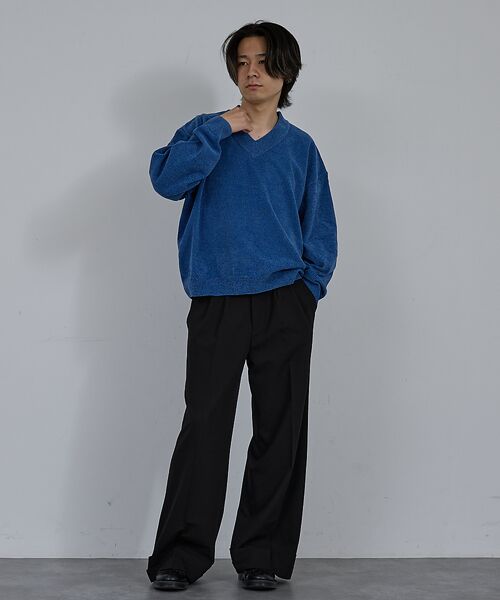 ABAHOUSE / アバハウス ニット・セーター | 【AH ABAHOUSE】ハイゲージモール クロップド Vネックニット | 詳細4