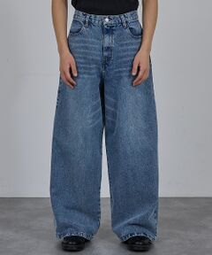 ABAHOUSE / アバハウス デニムパンツ | 【AH ABAHOUSE】ブラスト ワイドバギー デニムパンツ / セットアップ