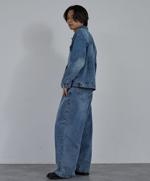 ABAHOUSE / アバハウス デニムパンツ | 【AH ABAHOUSE】ブラスト ワイドバギー デニムパンツ / セットアップ | 詳細4