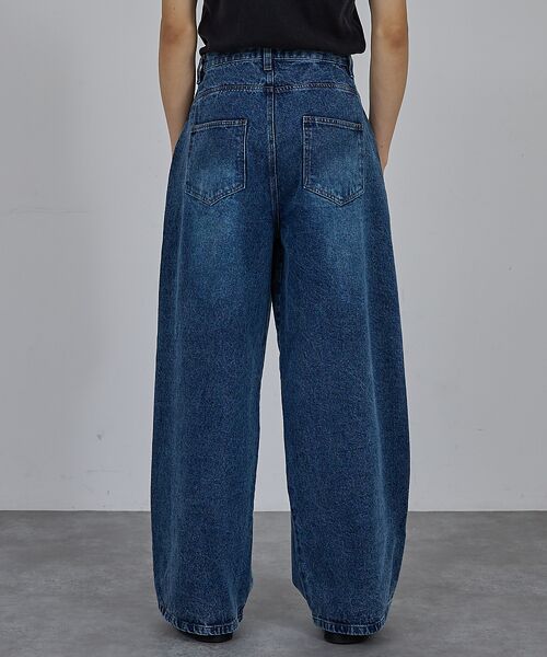 ABAHOUSE / アバハウス デニムパンツ | 【AH ABAHOUSE】ブラスト ワイドバギー デニムパンツ / セットアップ | 詳細10