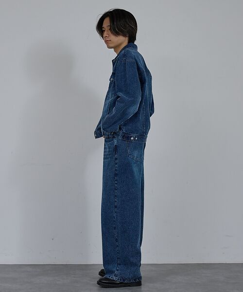 ABAHOUSE / アバハウス デニムパンツ | 【AH ABAHOUSE】ブラスト ワイドバギー デニムパンツ / セットアップ | 詳細11