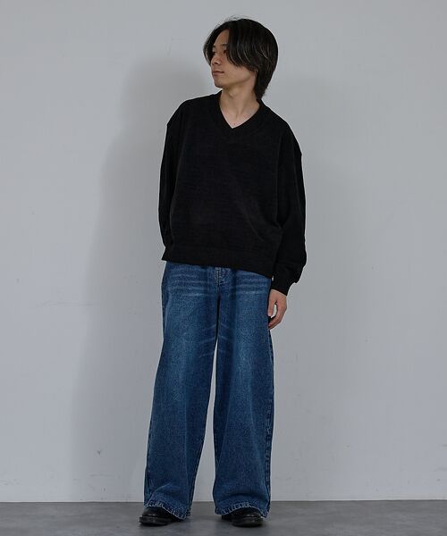 ABAHOUSE / アバハウス デニムパンツ | 【AH ABAHOUSE】ブラスト ワイドバギー デニムパンツ / セットアップ | 詳細13