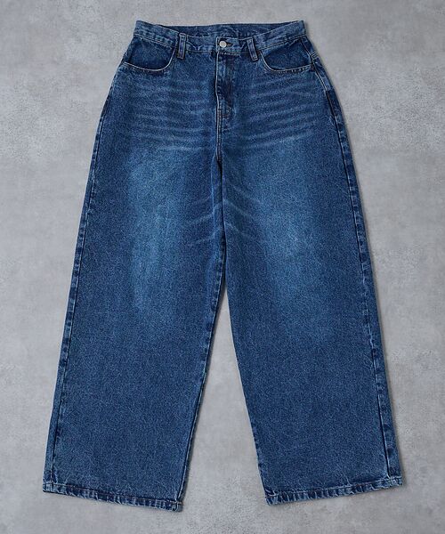 ABAHOUSE / アバハウス デニムパンツ | 【AH ABAHOUSE】ブラスト ワイドバギー デニムパンツ / セットアップ | 詳細14