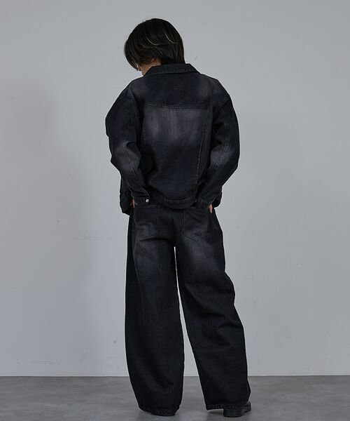 ABAHOUSE / アバハウス デニムパンツ | 【AH ABAHOUSE】ブラスト ワイドバギー デニムパンツ / セットアップ | 詳細25