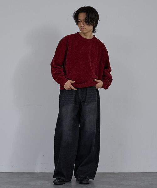 ABAHOUSE / アバハウス デニムパンツ | 【AH ABAHOUSE】ブラスト ワイドバギー デニムパンツ / セットアップ | 詳細26