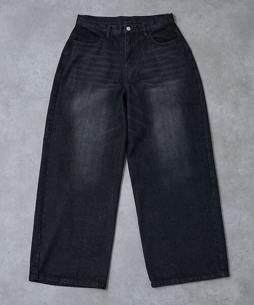 ABAHOUSE / アバハウス デニムパンツ | 【AH ABAHOUSE】ブラスト ワイドバギー デニムパンツ / セットアップ | 詳細27