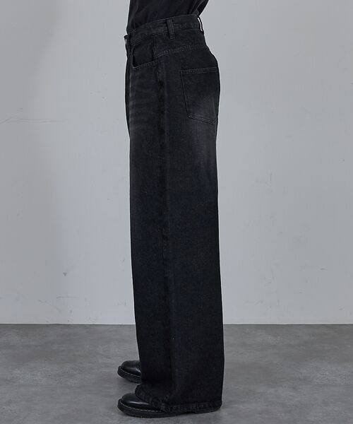 ABAHOUSE / アバハウス デニムパンツ | 【AH ABAHOUSE】ブラスト ワイドバギー デニムパンツ / セットアップ | 詳細17