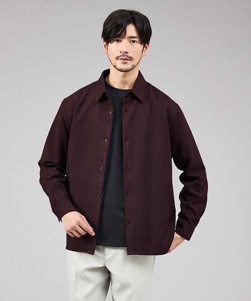 ABAHOUSE / アバハウス シャツ・ブラウス | アムンゼン レギュラーカラー 長袖シャツ(ボルドー)