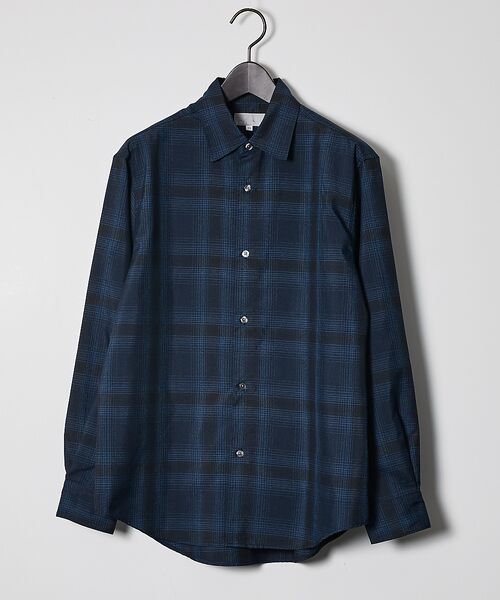 ABAHOUSE / アバハウス シャツ・ブラウス | 【軽量 / 吸水速乾】セオアルファ オンブレーチェック 長袖シャツ(ネイビー)