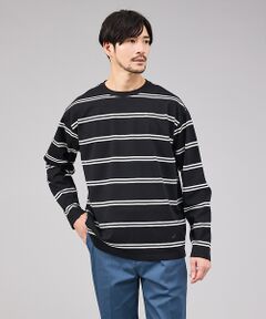 ABAHOUSE / アバハウス Tシャツ | ダブルライン ボーダー 長袖シャツ