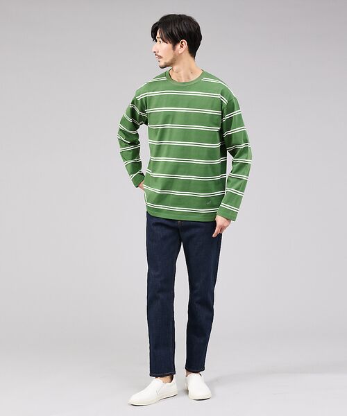ABAHOUSE / アバハウス Tシャツ | ダブルライン ボーダー 長袖シャツ | 詳細8