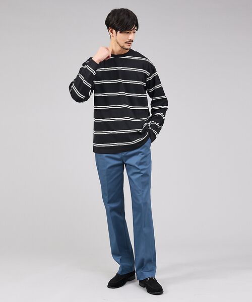 ABAHOUSE / アバハウス Tシャツ | ダブルライン ボーダー 長袖シャツ | 詳細11