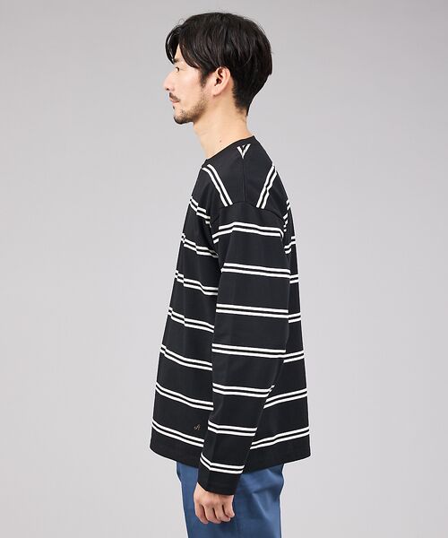 ABAHOUSE / アバハウス Tシャツ | ダブルライン ボーダー 長袖シャツ | 詳細12