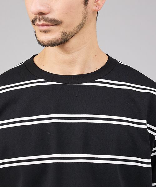 ABAHOUSE / アバハウス Tシャツ | ダブルライン ボーダー 長袖シャツ | 詳細14