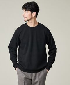 ABAHOUSE / アバハウス Tシャツ | 【ソフトタッチ】フクレジャガード 千鳥柄 長袖Tシャツ