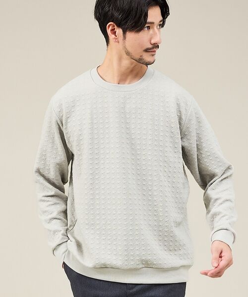 ABAHOUSE / アバハウス Tシャツ | 【ソフトタッチ】フクレジャガード 千鳥柄 長袖Tシャツ | 詳細12